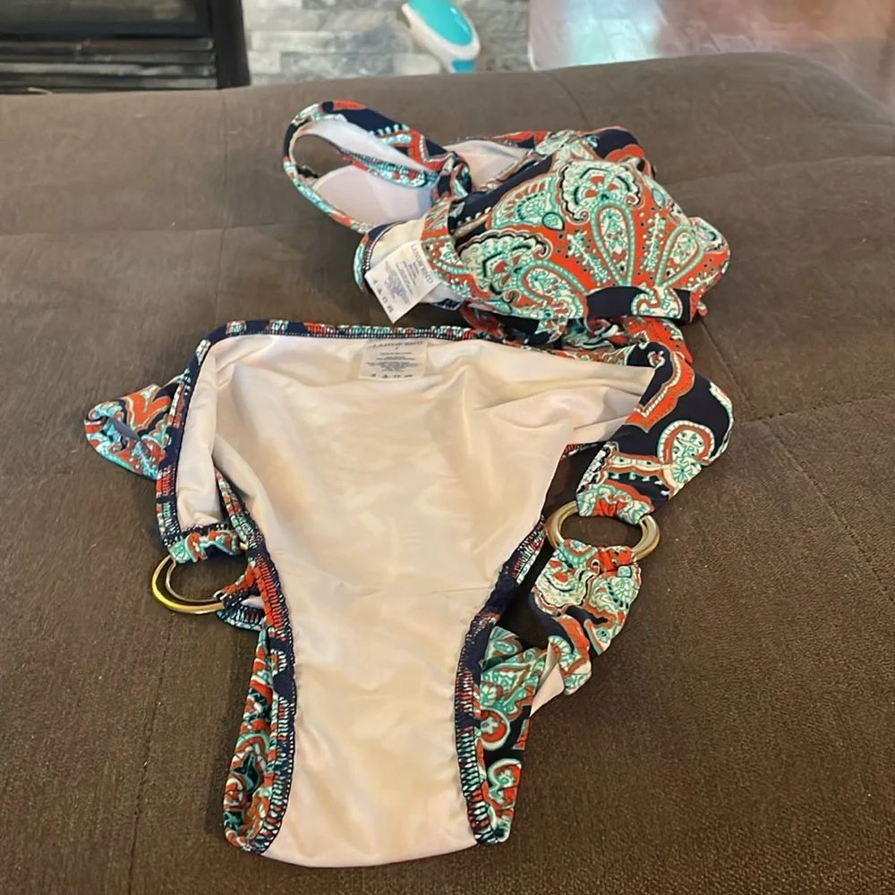 LANDS’ END SIZE 8 Paisley Two Piece Swimsuit - Picture 6 of 7